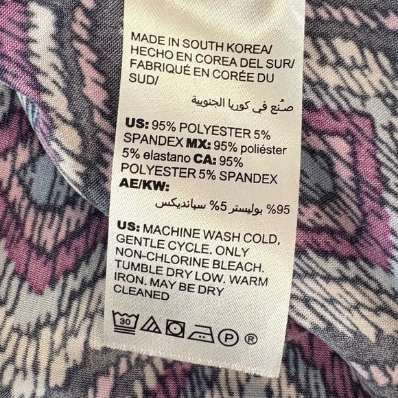 Chico's Asymmetrical Short Sleeve Stretchy Midi Dress Sz 3 Geometric Keyhole - Picture 14 of 15